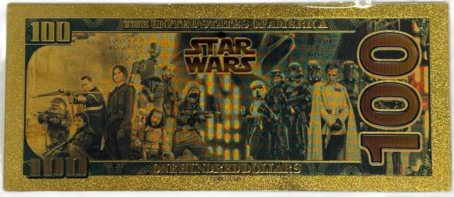 Anakin Skywalker Star Wars $100 Novelty Gold Foil Note – 24K Gold Plated Collectible Bill Heritage Pastime