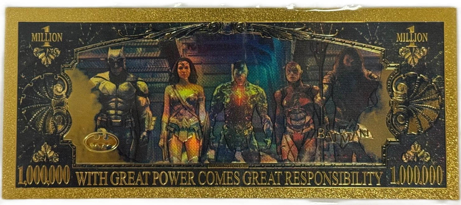 Batman $100 Novelty Gold Foil Note – 24K Gold Plated DC Comics Collectible Bill