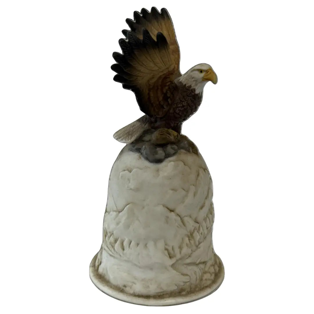 Ceramic Bald Eagle Hand Bell Heritage Pastime