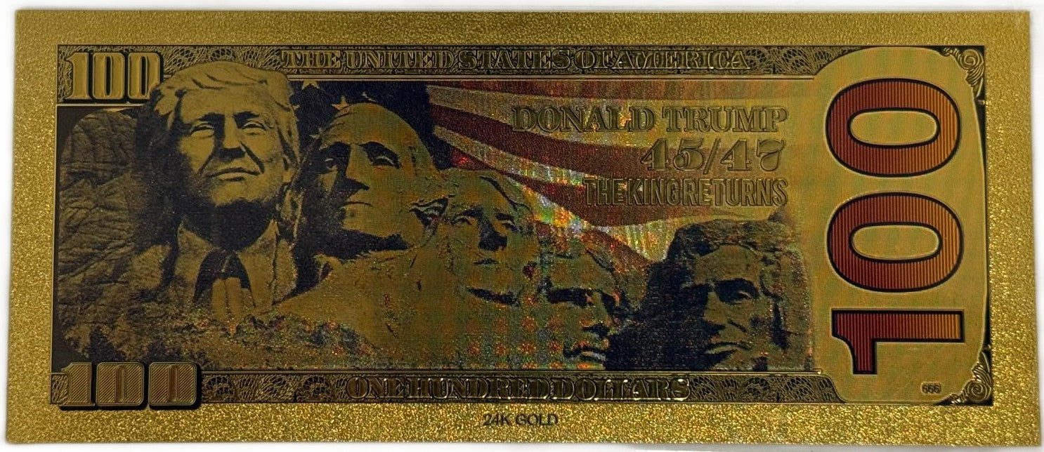 Donald Trump Gold Foil Note – 24K Gold Plated Holographic Collectible Bill Presidential Seal Design