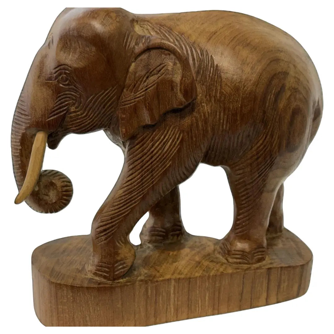 Hand-Carved Wooden Elephant Sculpture. Heritage Pastime