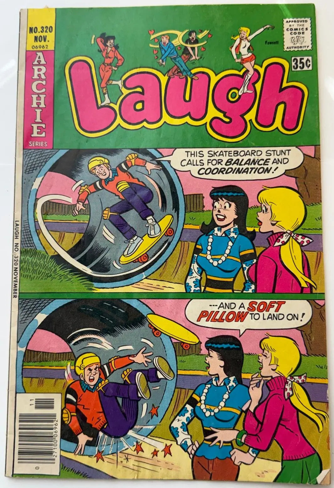 Laugh #320 (November) – Archie Comics Vintage Issue | Classic Humor Comic | Skateboard Cover | 35¢ Cover Price Heritage Pastime