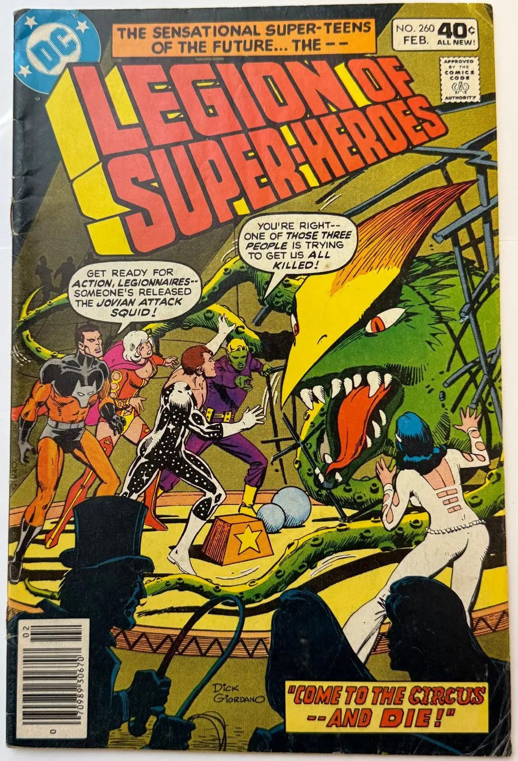 Legion of Super-Heroes Vol. 2 #260 (1980) – DC Comics Bronze Age Issue | “Come to the Circus — And Die!” Heritage Pastime