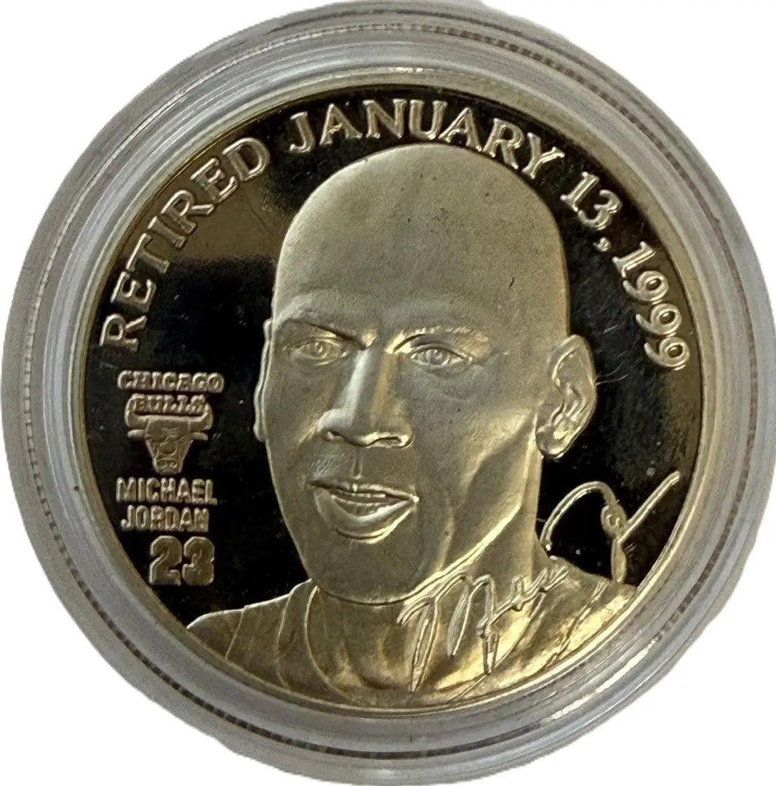 Michael Jordan 1999 Retirement Commemorative Coin – Highland Mint | Chicago Bulls #23 Tribute Heritage Pastime