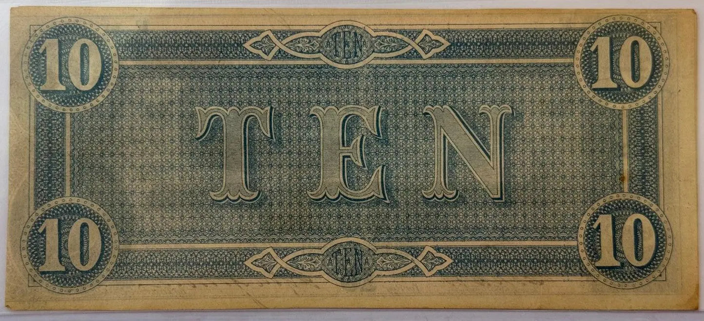 Set Of 2 1864 Confederate States of America $10 Notes – Consecutive Serial Numbers | Civil War Currency Heritage Pastime