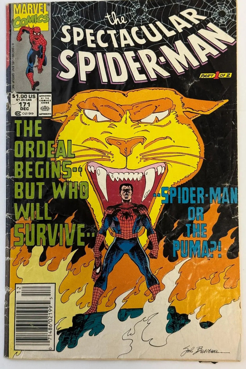 The Spectacular Spider-Man #171 (December 1990) – Part 1 of 2 | Sal Buscema Cover | Marvel Comics Heritage Pastime