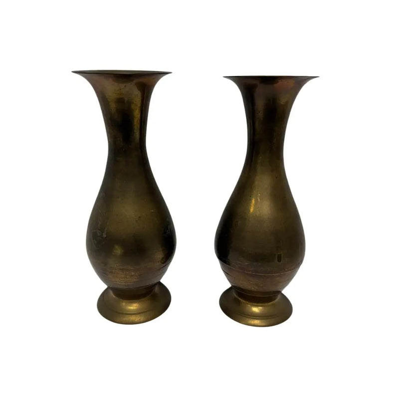 Vintage Solid Brass Bud Vases Heritage Pastime