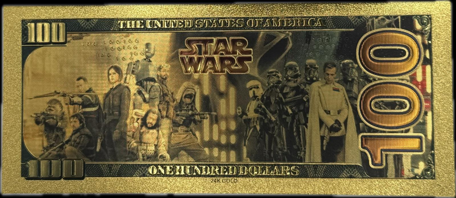 Grogu (Baby Yoda) Star Wars $100 Novelty Gold Foil Note – 24K Gold Plated Collectible Souvenir Bill (Copy)