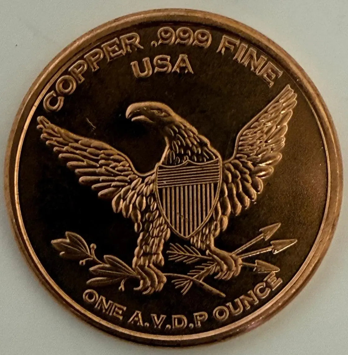 1 oz .999 Fine Copper Bullion Round – American Eagle Design (39mm) Heritage Pastime