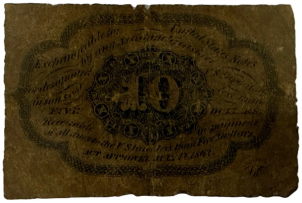 1862 United States 10¢ Fractional Currency – First Issue “Postage Currency” | George Washington Heritage Pastime