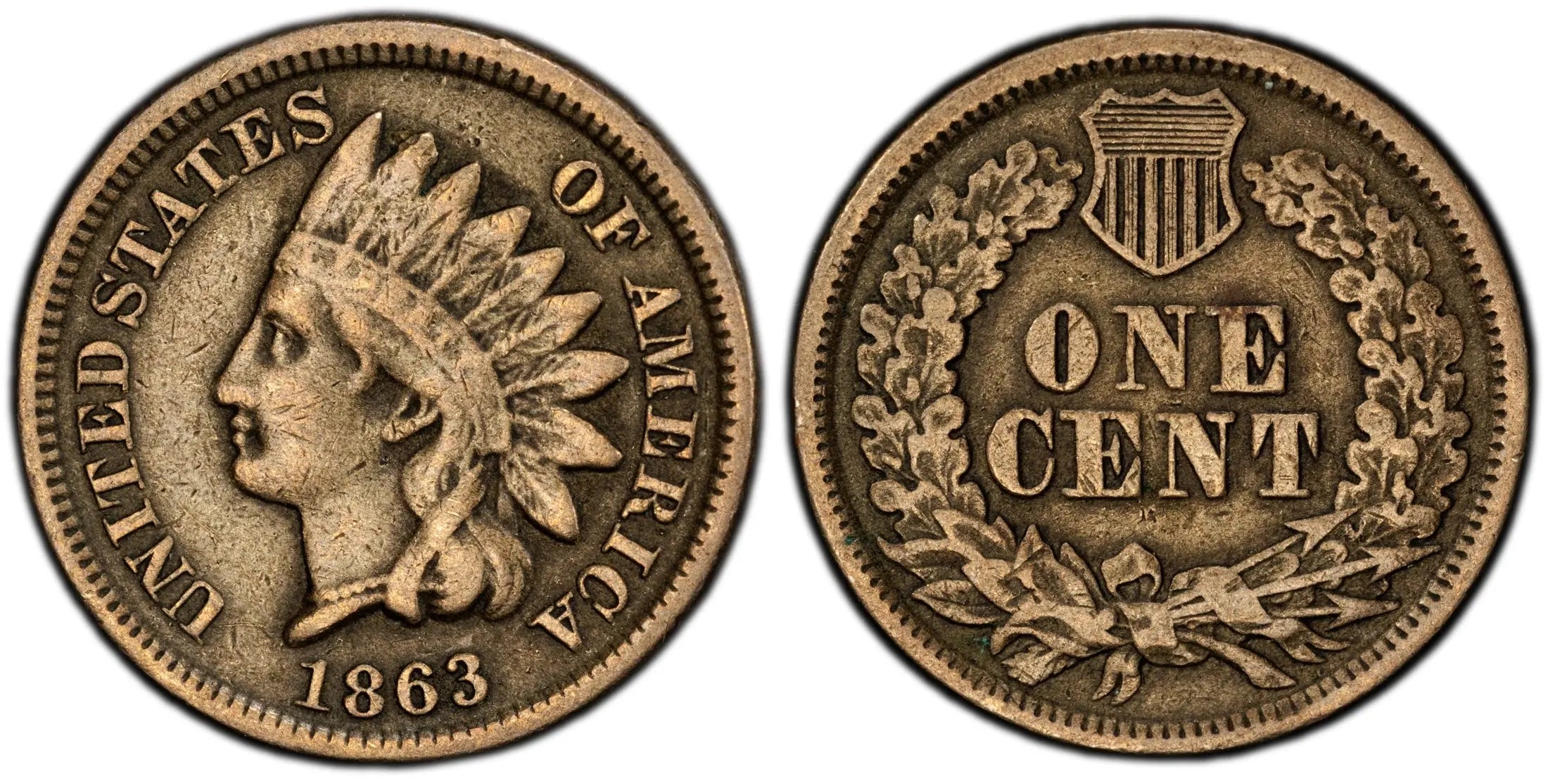 1863 Indian Head Cent – PCGS VF20 – Civil War Era Certified Coin Heritage Pastime