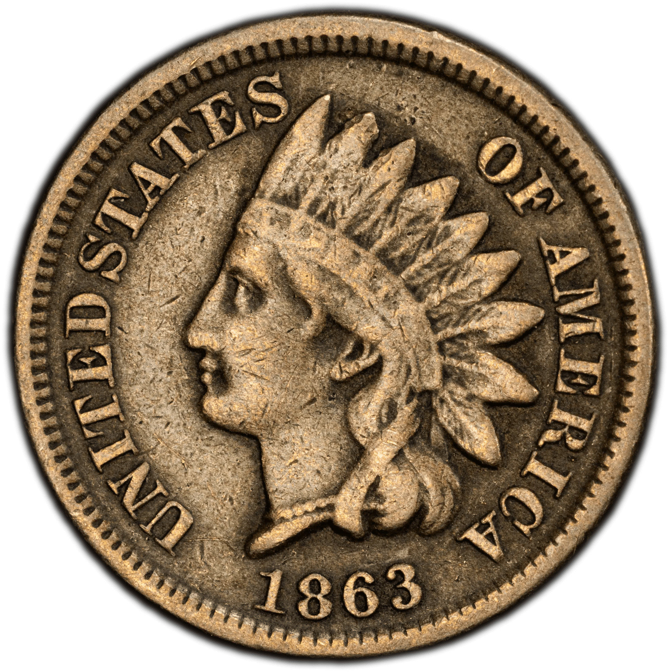 1863 Indian Head Cent – PCGS VF20 – Civil War Era Certified Coin Heritage Pastime