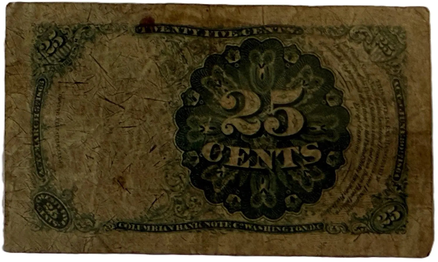 1874–1876 United States 25¢ Fractional Currency – Fifth Issue | Robert J. Walker Portrait Heritage Pastime