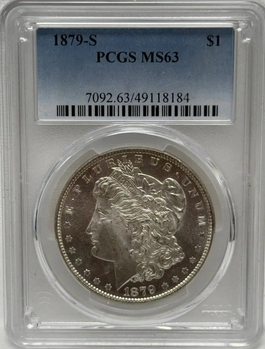 1879-S Morgan Silver Dollar $1 PCGS MS63 – Rare Key Date in Excellent Condition Heritage Pastime