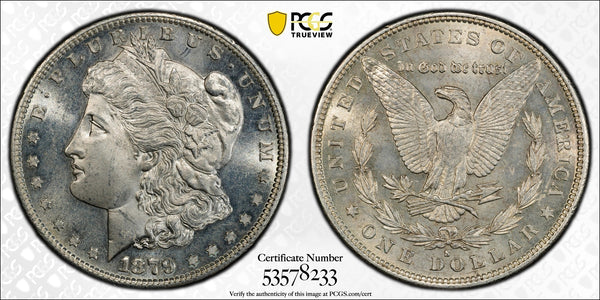 1879-S Morgan Silver Dollar – PCGS MS64 | Brilliant Uncirculated High-Grade U.S. 90% Silver Coin | Early San Francisco Issue Heritage Pastime
