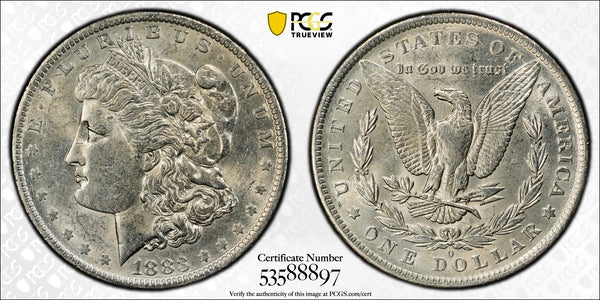 1883-O Morgan Silver Dollar – PCGS AU55 | New Orleans Mint | Brilliant Early Silver Dollar Heritage Pastime