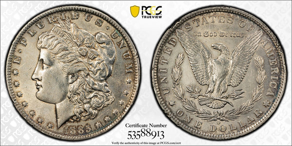 1885-O Morgan Silver Dollar – PCGS Genuine AU Details (Damage) | New Orleans Mint | 90% Silver Coin Heritage Pastime