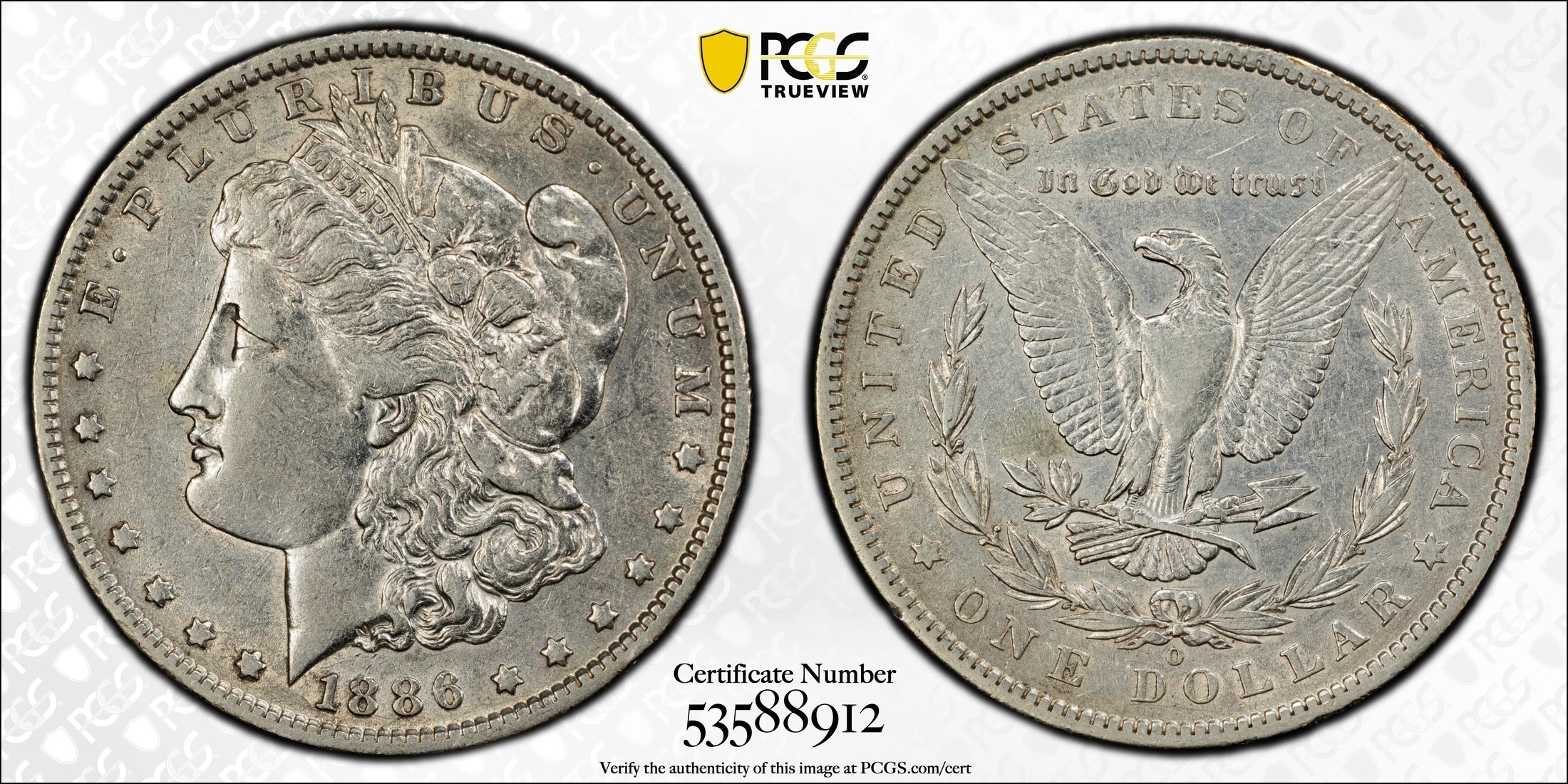 1886-O Morgan Silver Dollar – PCGS XF45 | New Orleans Mint | Better-Date 90% Silver Coin Heritage Pastime