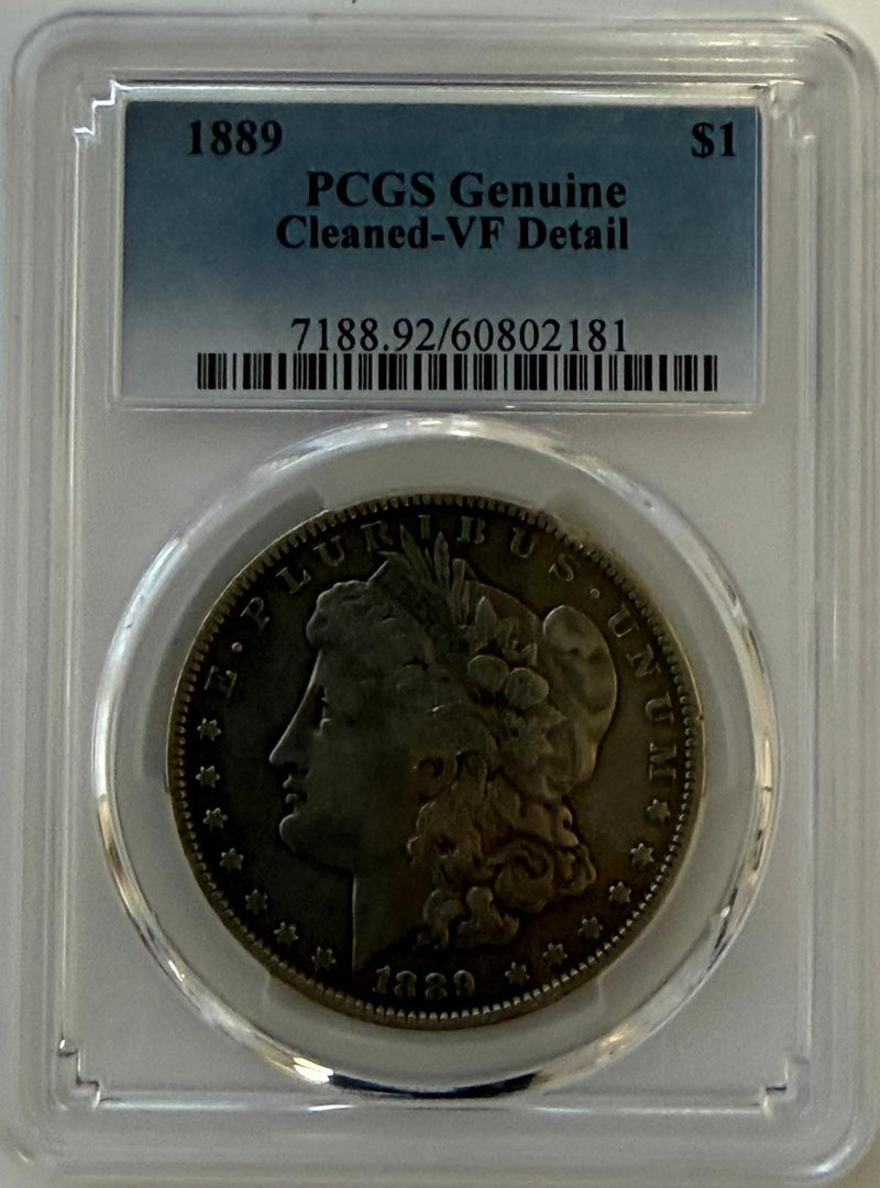 1889 Morgan Silver Dollar PCGS Genuine Cleaned VF Details – Classic American Silver