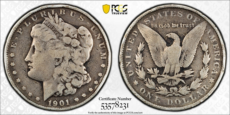 1901 Morgan Silver Dollar – PCGS Genuine G Details (98 – Damage) | Classic U.S. 90% Silver Coin Heritage Pastime