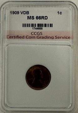 1909 Lincoln Cent “VDB” – CCGS MS66RD | Brilliant Red Gem