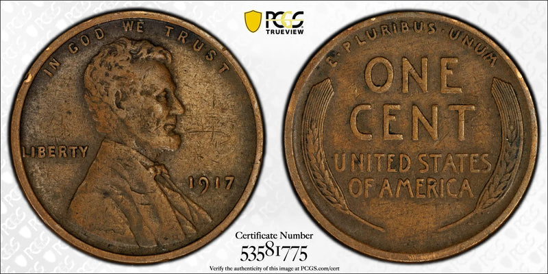 1917 Lincoln Wheat Cent – PCGS VF30BN – Early 20th Century Certified Coin Heritage Pastime