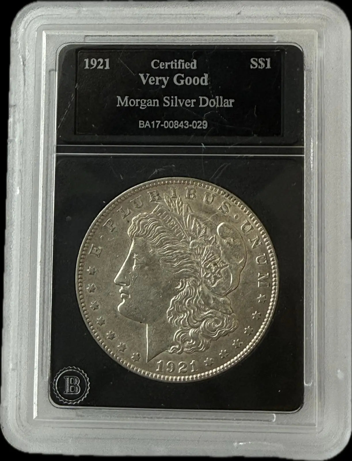1921 Morgan Silver Dollar $1 – Certified Very Good (VG) Heritage Pastime