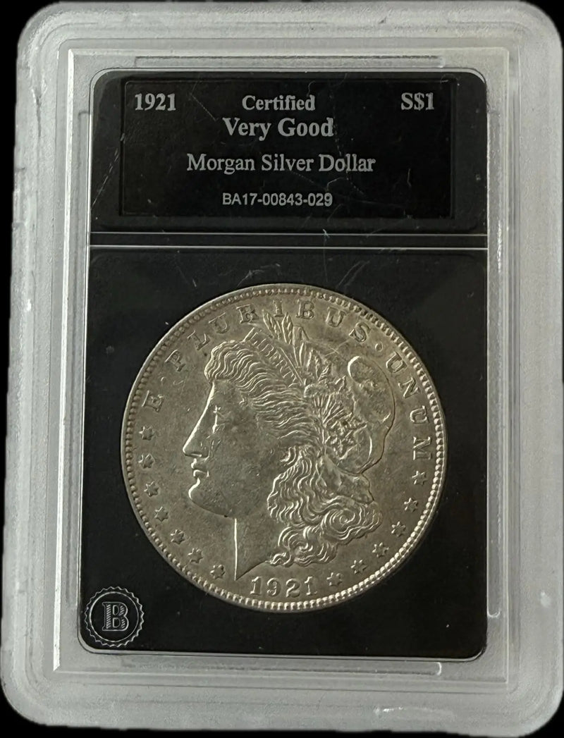 1921 Morgan Silver Dollar $1 – Certified Very Good (VG) Heritage Pastime