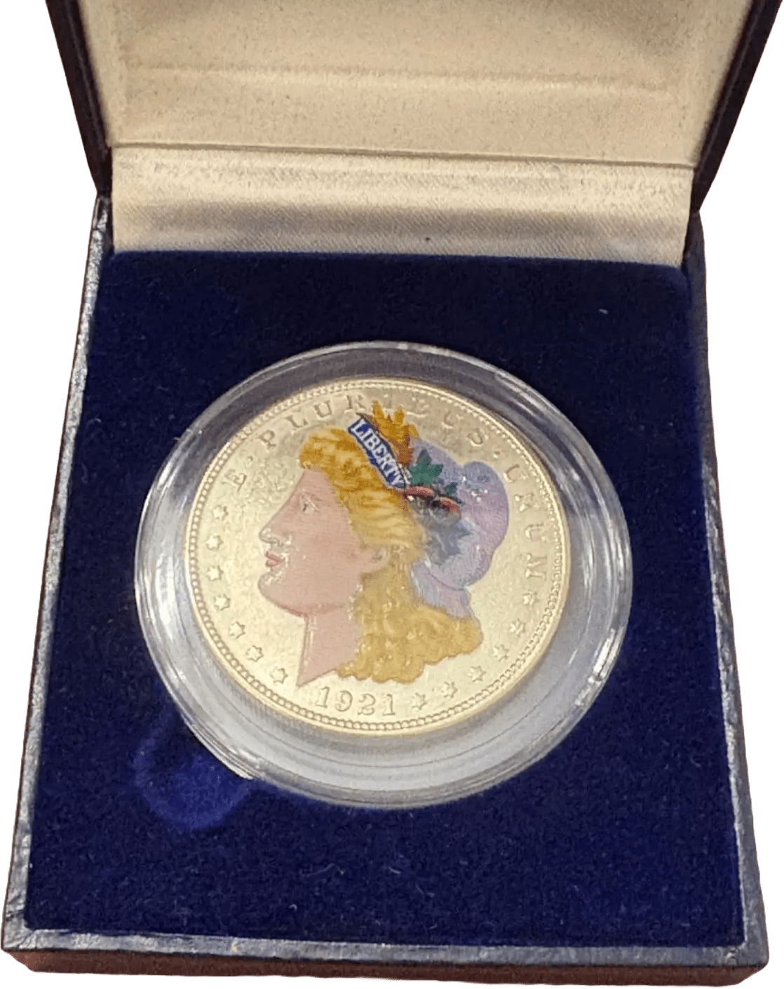 1921 Morgan Silver Dollar – Painted Artistic Masterpiece Heritage Pastime