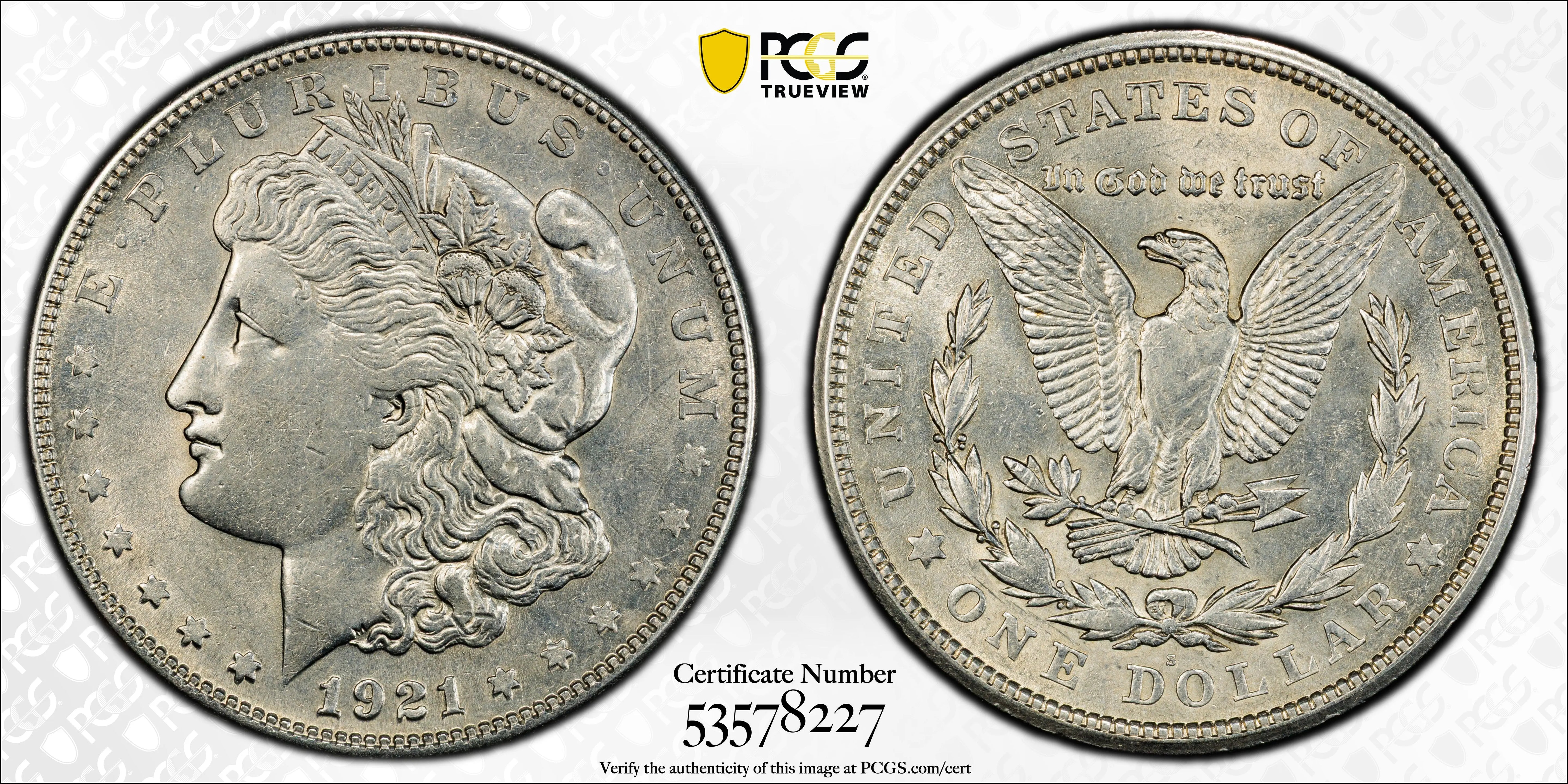 1921-S Morgan Silver Dollar – PCGS AU58 | San Francisco Mint | Near-Mint Historic U.S. Silver Coin Coin Hub