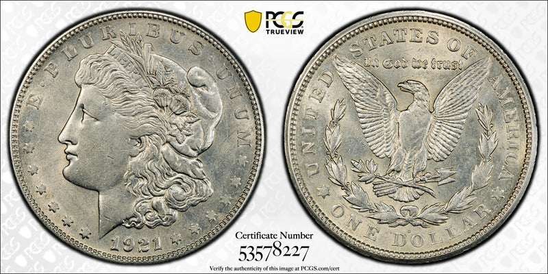 1921-S Morgan Silver Dollar – PCGS AU58 | San Francisco Mint | Near-Mint Historic U.S. Silver Coin Heritage Pastime