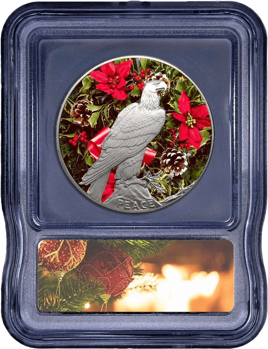 1922 U.S. Peace Silver Dollar – ICG Genuine Colorized "Christmas" Heritage Pastime