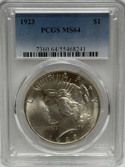 Dólar de plata Peace de 1923 PCGS MS64 – Un clásico muy coleccionable