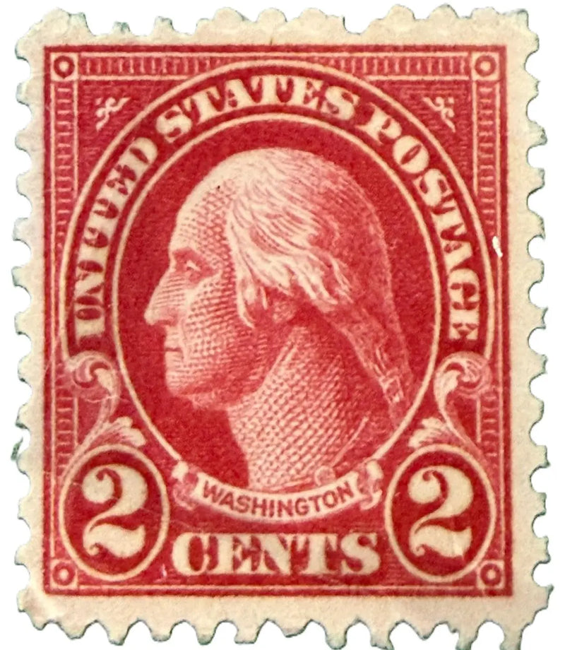 1923 U.S. 2¢ George Washington Stamp – Carmine Red (Scott #595 Rotary Press Issue) Heritage Pastime
