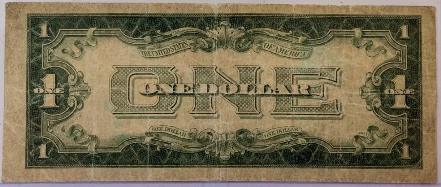 1928-A $1 Silver Certificate “Funnyback” – Blue Seal Vintage U.S. Note – Woods/Mellon Signatures Heritage Pastime