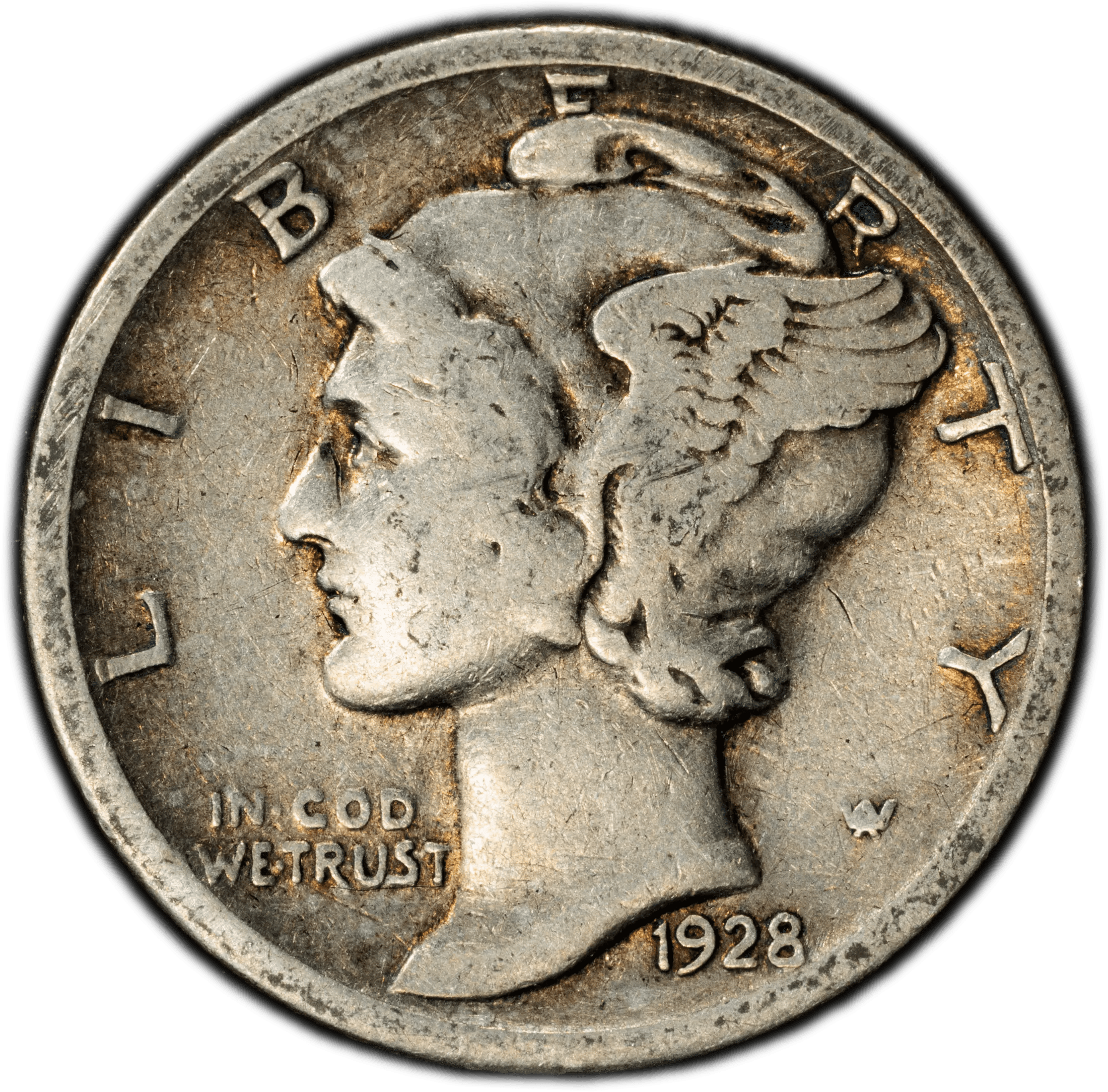 1928-S Mercury Dime – PCGS VG10 – San Francisco Mint Silver Coin Heritage Pastime