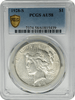 1928-S Peace Silver Dollar $1 PCGS AU58 graded coin obverse detail