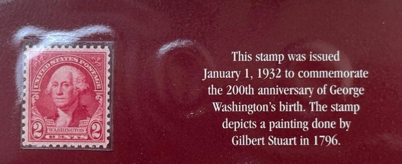 1932 U.S. 2¢ George Washington Stamp – Washington Bicentennial Issue (First Day of Issue) Heritage Pastime