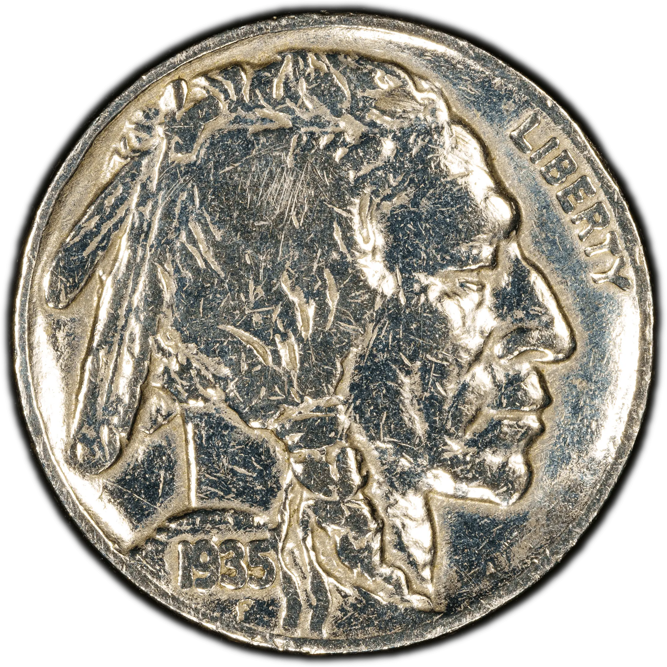 1935 Buffalo Nickel 5C – PCGS Genuine Fine Details (Cleaned) | Classic Early U.S. Coin Heritage Pastime