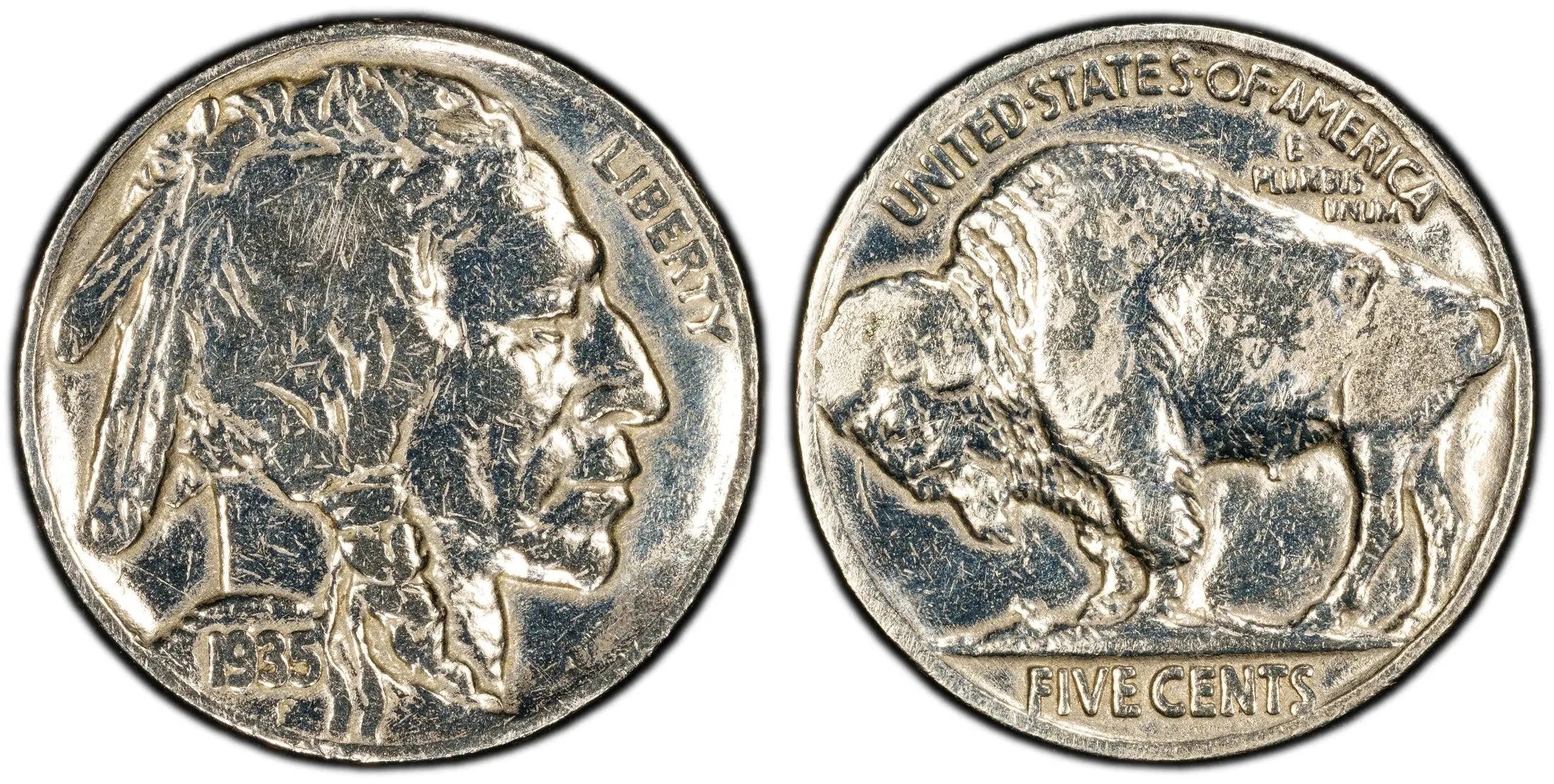 1935 Buffalo Nickel 5C – PCGS Genuine Fine Details (Cleaned) | Classic Early U.S. Coin Heritage Pastime