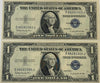 1935 H (2) $1 Fr. 1618 Silver Certificate. Consecutive Silver Certificates, UNC Rare Collectible Set Heritage Pastime