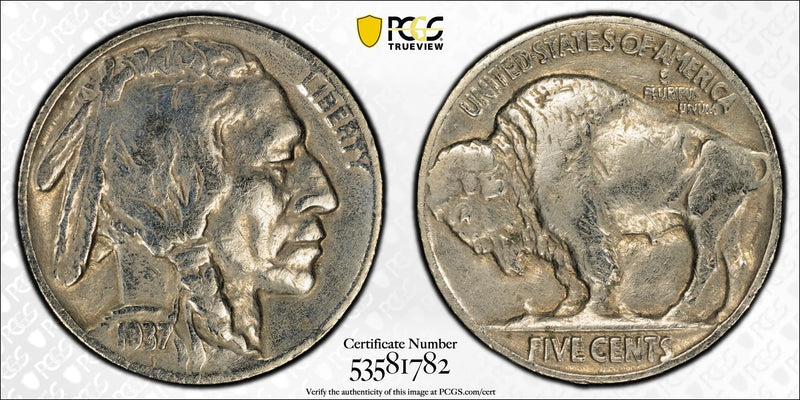 1937 Buffalo Nickel – PCGS Genuine F Details (Cleaned) – Classic U.S. Type Coin Heritage Pastime