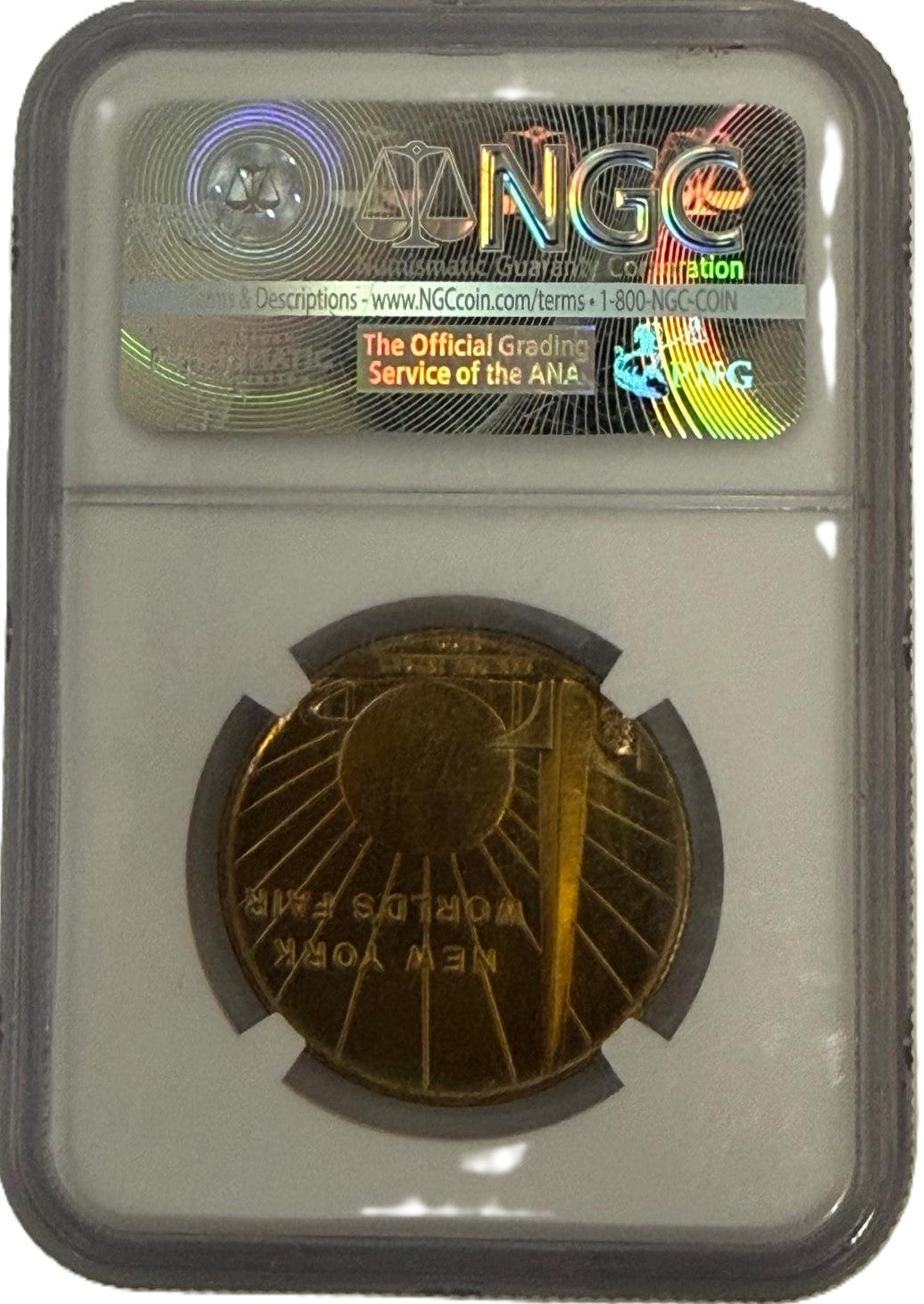 1938 New York World’s Fair Inauguration Centennial Medal – NY B-3002A | NGC MS66 | 32MM