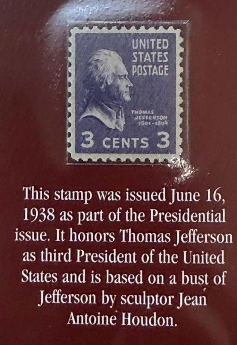 1938 U.S. Thomas Jefferson Stamp – Presidential Issue (Prexie Series) Heritage Pastime