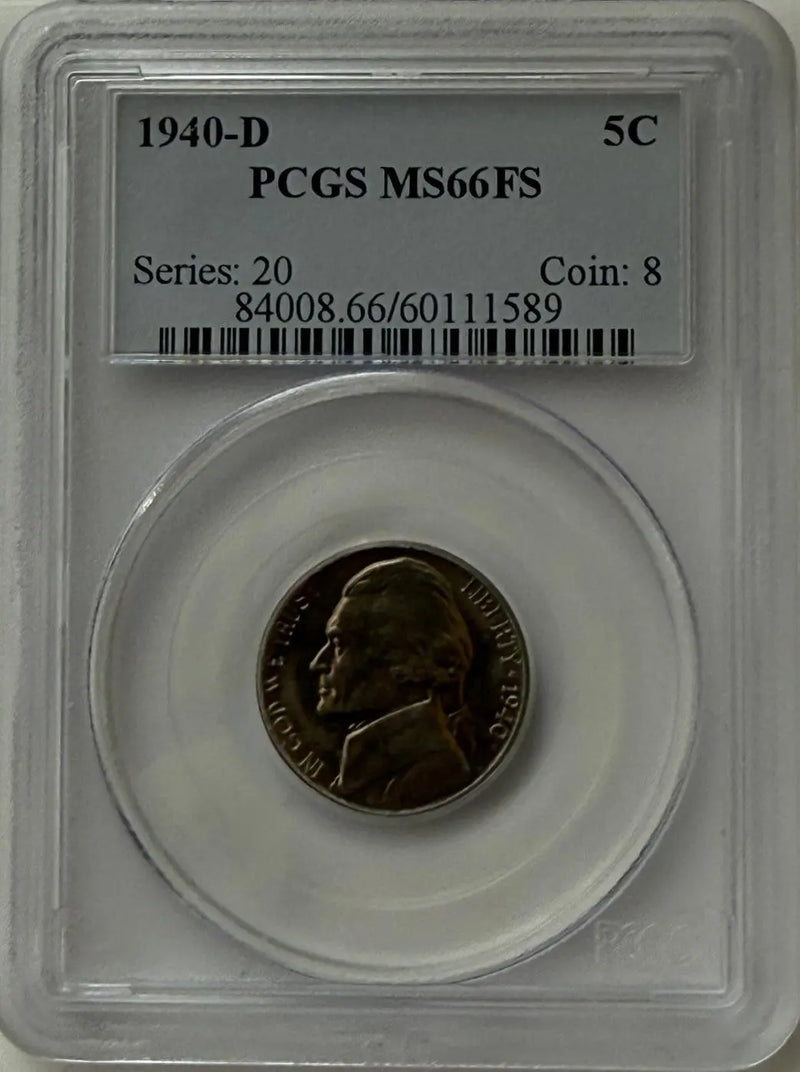 1940-D Jefferson Nickel PCGS MS66FS – Full Steps Gem+ Coin | Series 20 Coin #8 Heritage Pastime