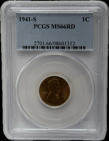 1941-S Lincoln Cent, MS66RD PCGS – A Prime High-Grade Example Heritage Pastime