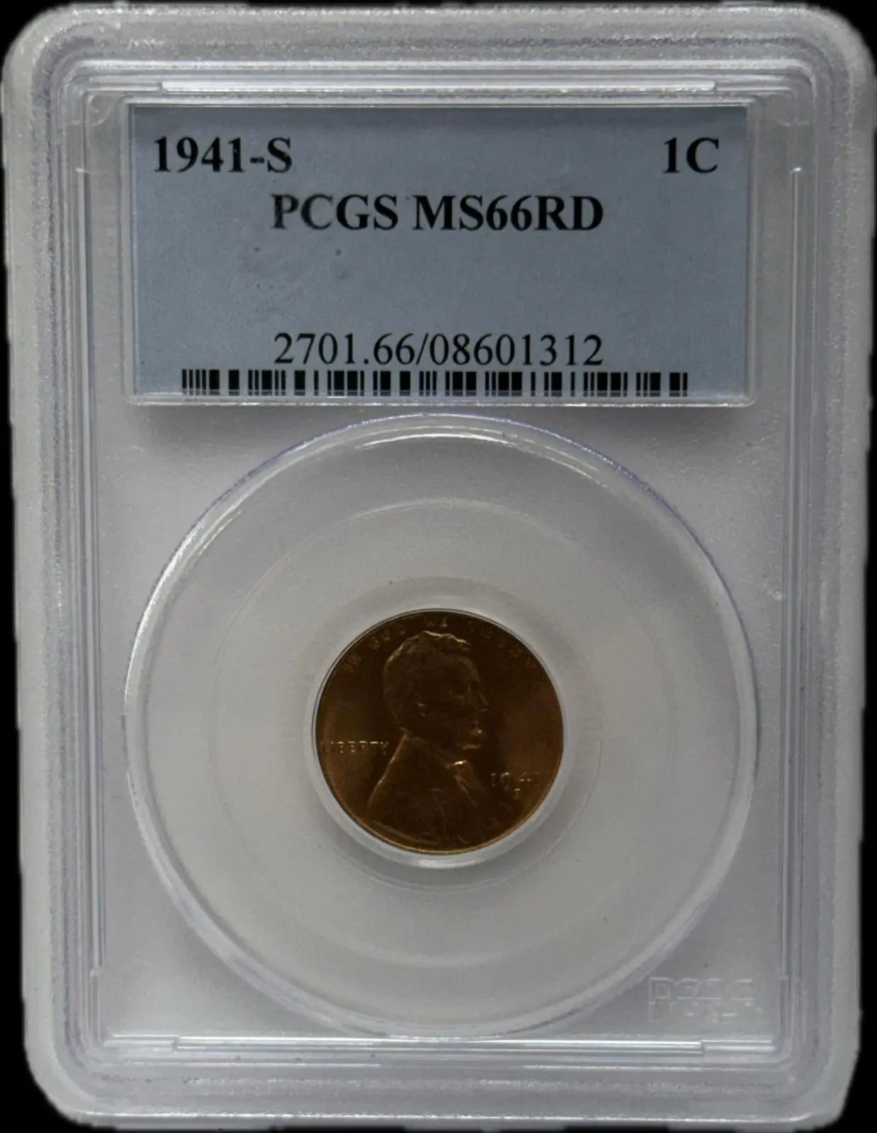 1941-S Lincoln Cent, MS66RD PCGS – A Prime High-Grade Example Heritage Pastime