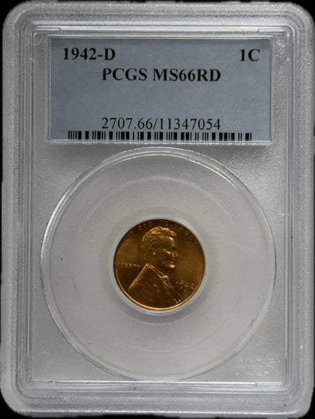 1942-D Lincoln Cent, MS66RD – A Stunning High-Grade Example Heritage Pastime