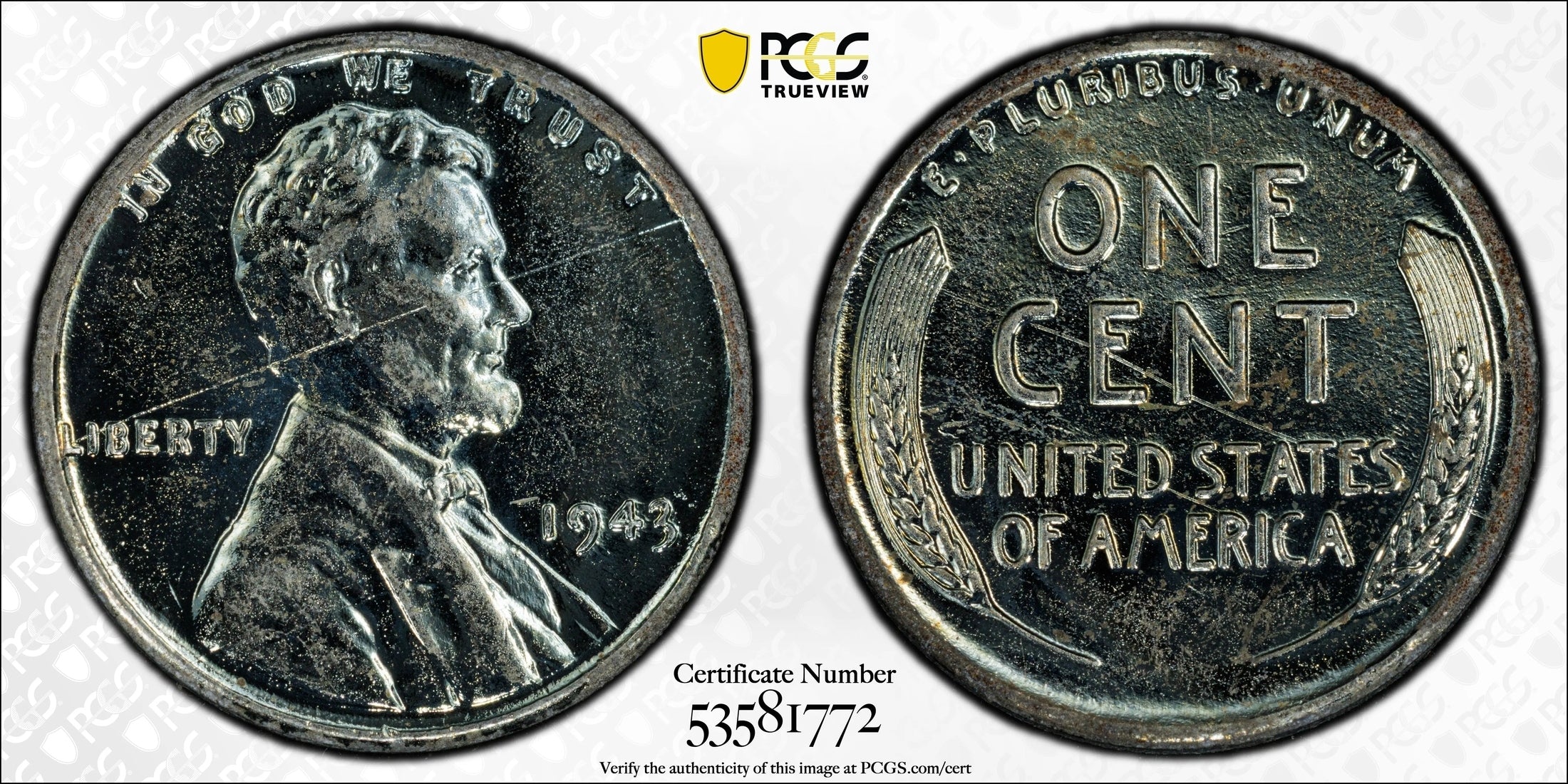 1943 Lincoln Wheat Cent – PCGS Genuine AU Details (Damage) – Rare Wartime Steel Penny Heritage Pastime