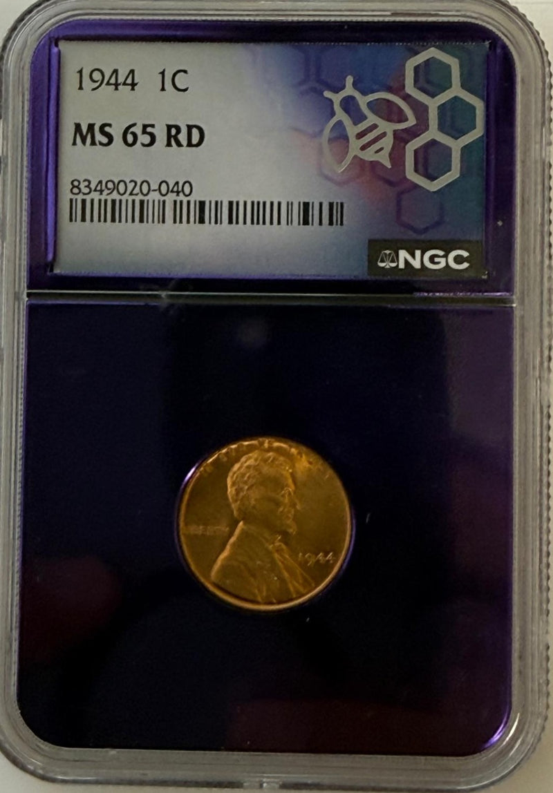 1944 Lincoln Wheat Cent – NGC MS65 RD | Gem Uncirculated | WWII Era Copper Issue
